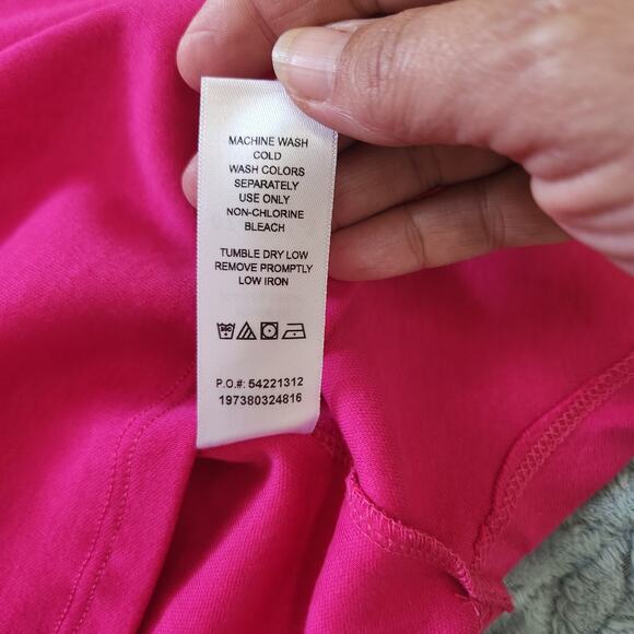 Woman Within Plus Size Cut-Out Sleeve Tunic Raspberry Sorbet 14/16 Round Hem - Picture 10 of 11